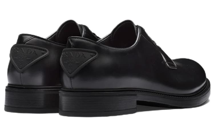 PRADA Brushed-leather Lace-up Shoes 5