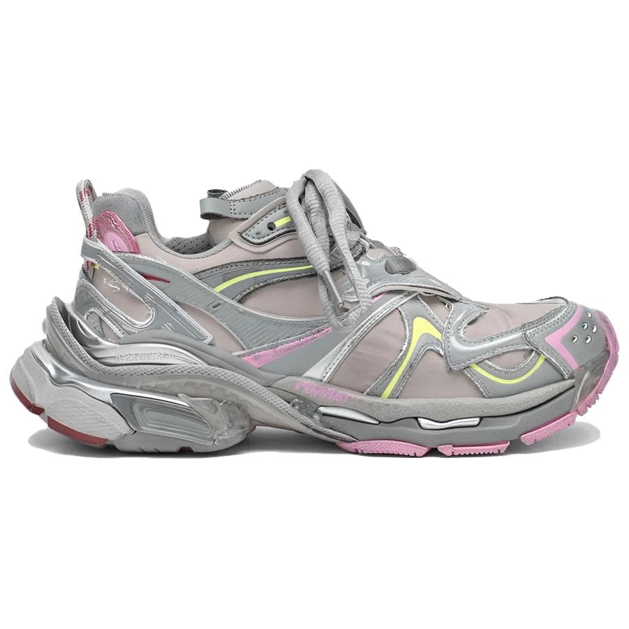Balenciaga Runner 2.0 Canvas Round-Toe Lace-Up Low-Top Dad Shoes Women's Gray 4