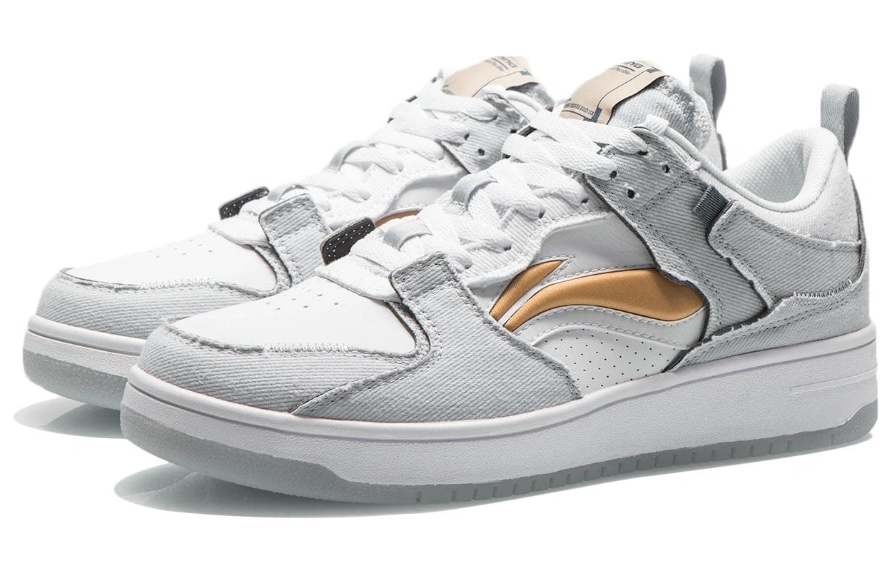 LiNing Layer Pro Coverage Warm Slip-Resistant Low-Top Skateboard Shoes Men's White Gray 5