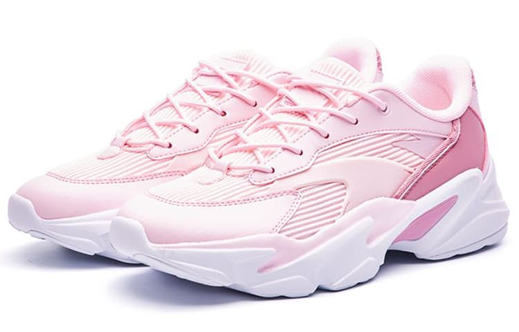 ANTA Chunky Sneakers Women's Low-Top White/Pink 5