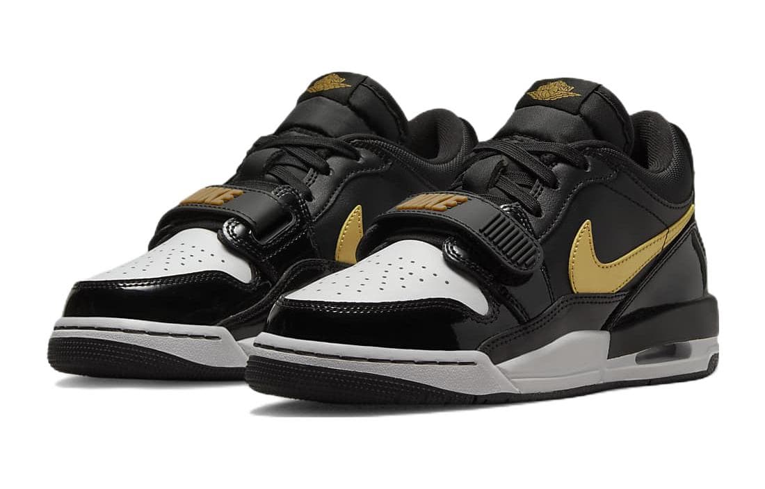 Jordan Legacy 312 Low Black Metallic Gold GS 5
