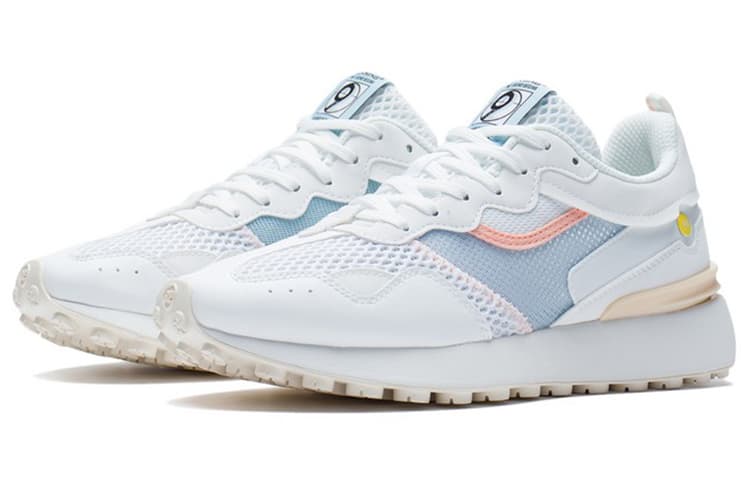 LINING Fangyuan Classic Casual Shoes Women's Low-Top Ecru/Standard White/Light Belly Blue 6