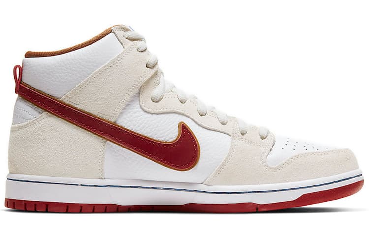 Nike Sb Dunk High Sail Bright Crimson 4