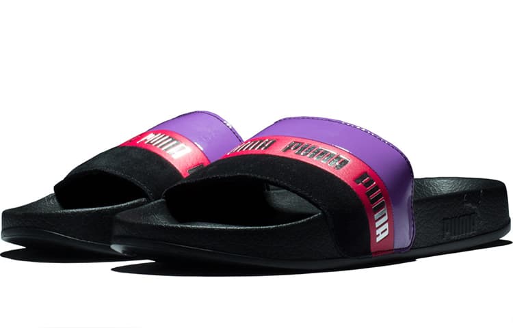 PUMA Damen Sandale Leadcat Remix Slide Black/Purple Women's 6