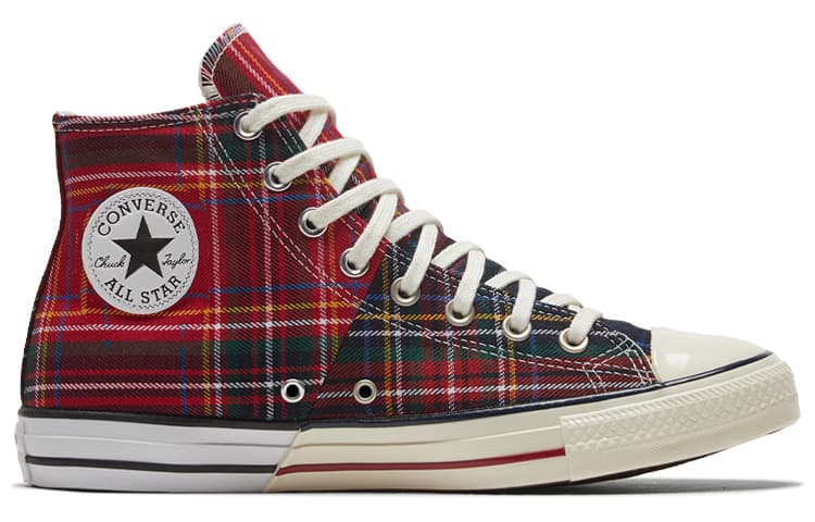 Converse Chuck Taylor All Star Hi Tartan Red Green Split 4