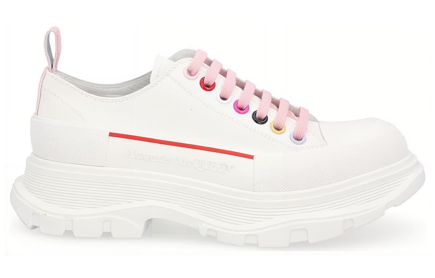 Alexander McQueen Tread Slick Low Lace Up White Multi Women's 3