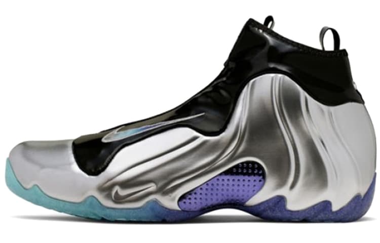 Nike Air Foamposite One Vintage Basketball Shoes Unisex Mid-Top Silver/Black