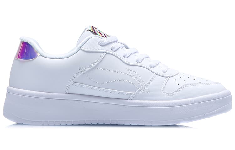 LiNing Sports Life Collection Anti-Slip And Wear-Resistant Lightweight Low-Top Skateboard Shoes Women's White 3