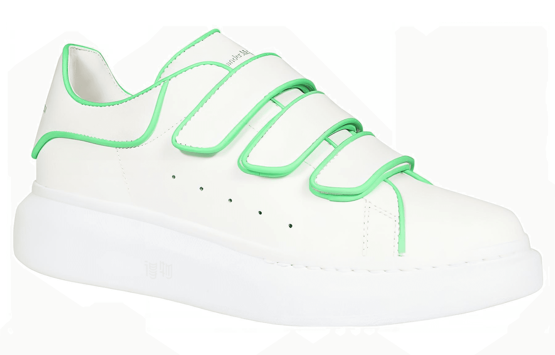 Alexander McQueen Leather Low-Top Fashion Sneakers Women's White Green 6