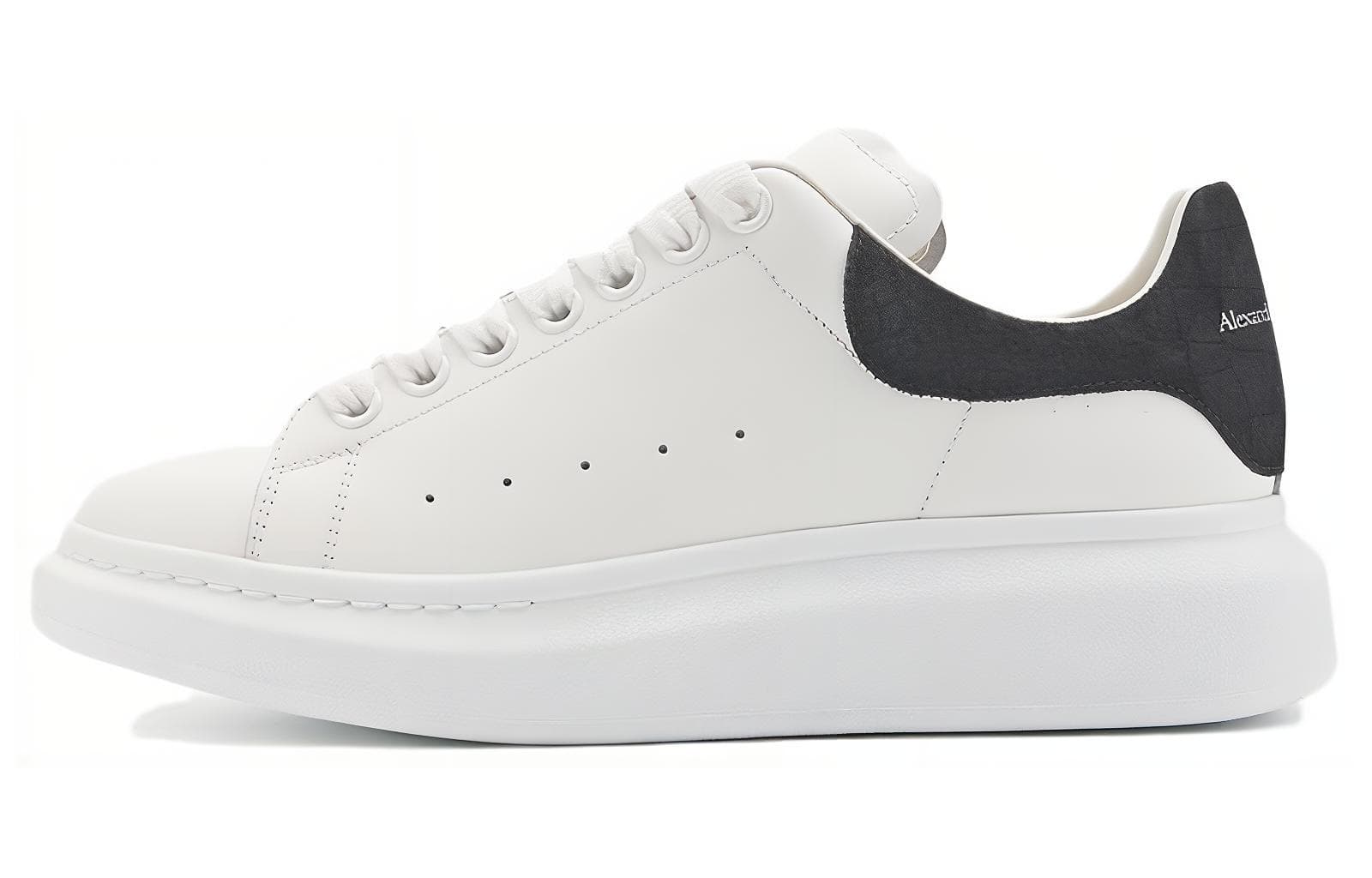Alexander McQueen Oversized Black Embossed Suede Croco 2