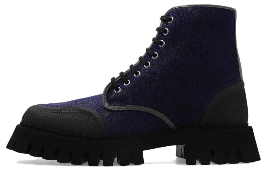 GUCCI Lace Up Boot 'Maxi Gg   Navy' 2