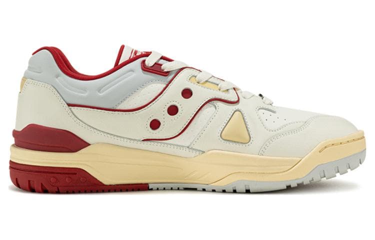 Saucony Cross 90 Anti-Slip Wear-Resistant Low-Top Skateboard Shoes Unisex White Red 3