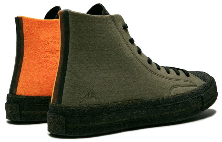Converse Chuck Taylor All Star 70 Hi Jw Anderson Felt Stone Grey Flame Orange 6