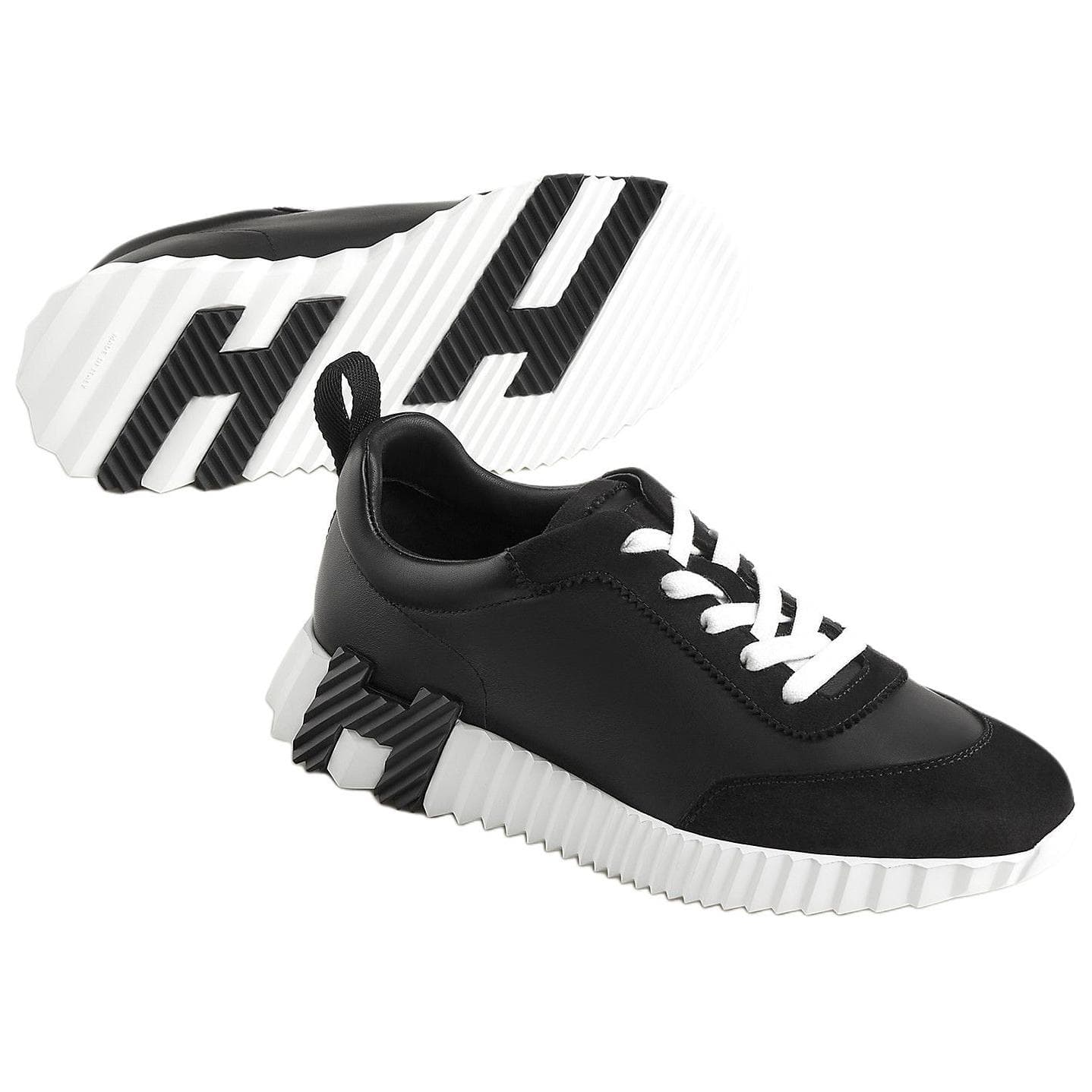 HERMES Bouncing Low-Top Casual Shoes 4cm Women's Black 6