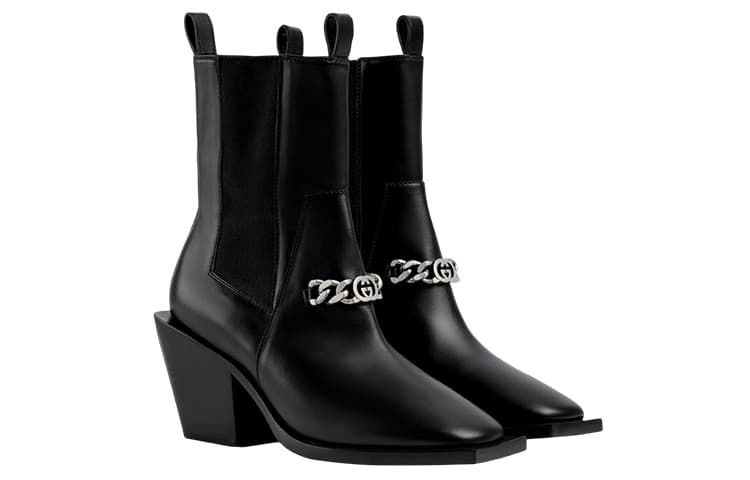 GUCCI Short Chelsea Boots Women's Black 3