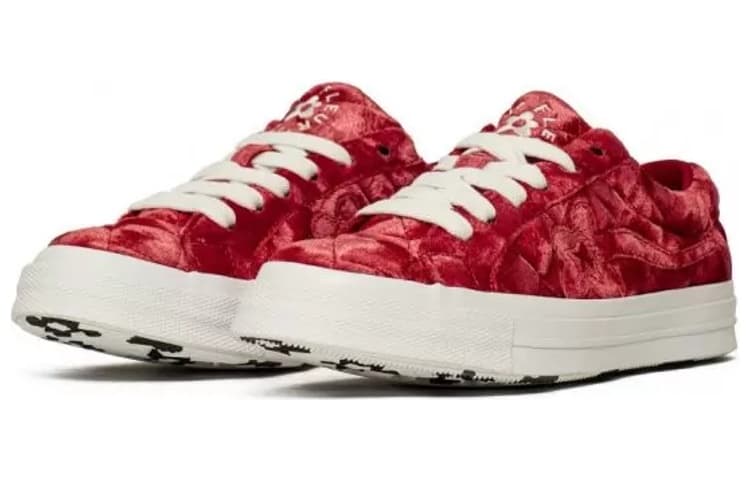 Converse One Star Ox Golf Le Fleur Ttc Quilted Velvet Barbados Cherry 4