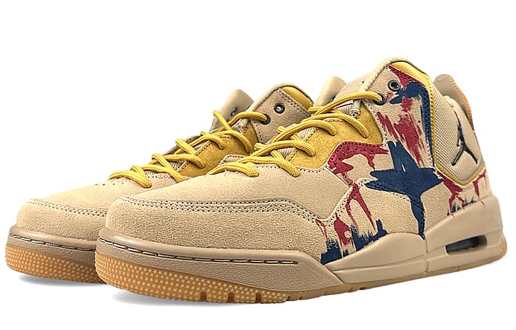 Jordan Courtside 23 Low-Top Vintage Basketball Shoes Men's Brown Blue Red 5