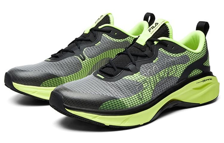 FILA Athletics Running Shoes Men Low-Top Black/3M Reflective Silver/Green 6