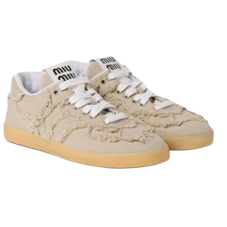 MIU MIU Skateboard Shoes Women's Low-Top Beige 6