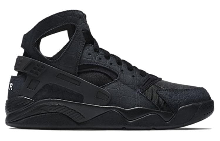 Nike Air Flight Huarache Slip-Resistant Mid-Top Vintage Basketball Shoes Unisex Black 4