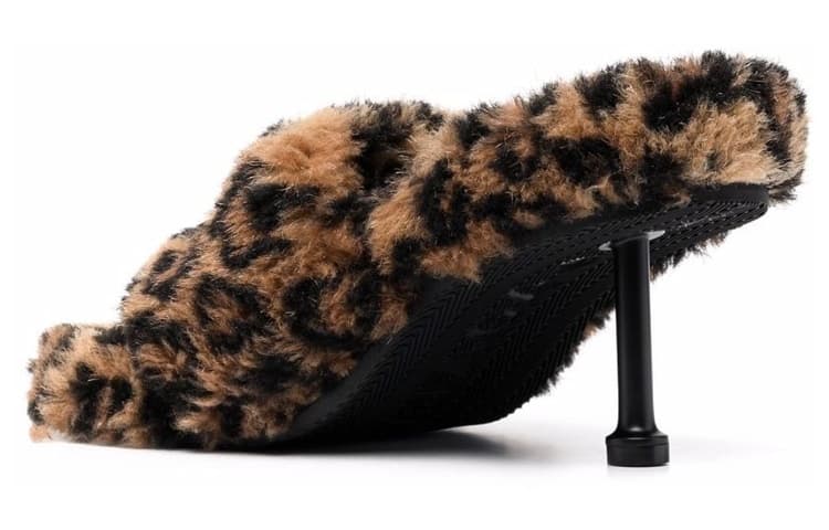 Balenciaga Furry Slide Slippers Women's Black Brown 5