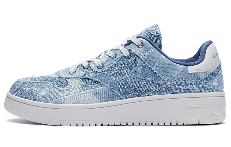 LiNing Anti-Slip Wear-Resistant Low-Top Skateboard Shoes Men's Blue