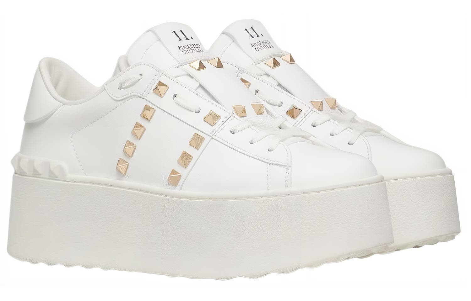 Valentino Garavani Rockstud Untitled Leather Flatform Sneakers 3
