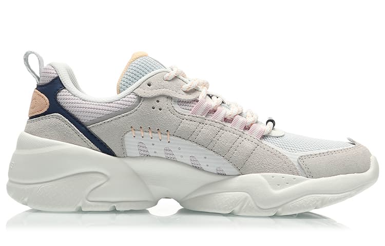 LiNing Moonchaser Cushioning Anti-Slip And Wear-Resistant Low-Top Sports Casual Shoes Women's Gray White 4