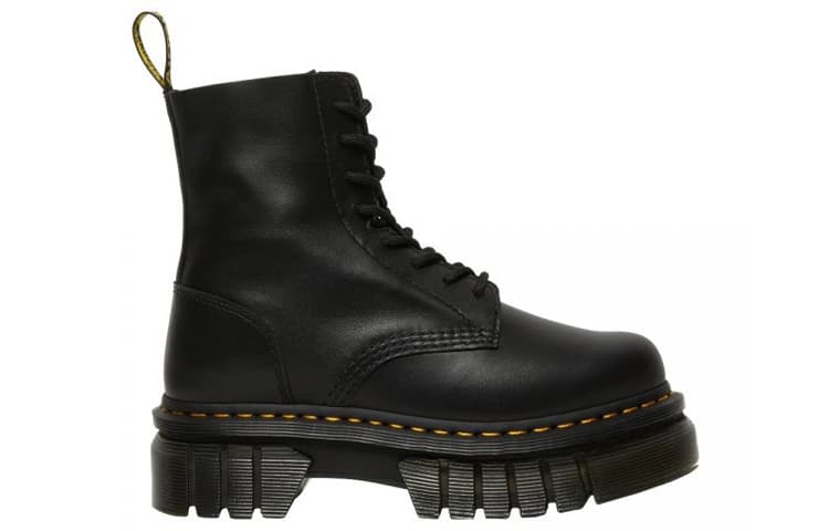 Dr.Martens Audrick Leather Platform Boot Black Nappa Lux Women's 3