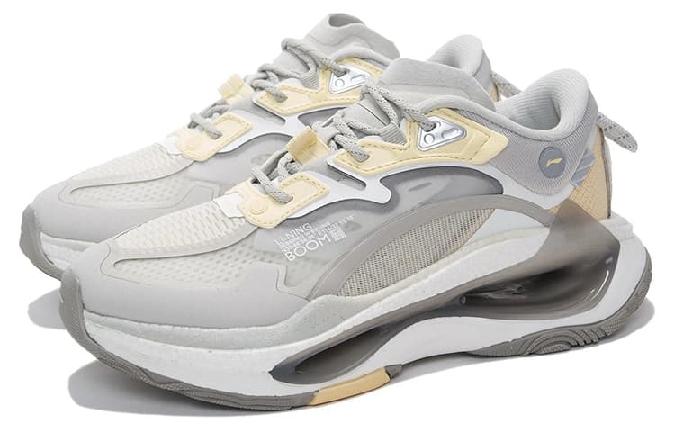 LiNing Exceed Infinity Casual Shoes Women's Low Top Bud Yellow Gray/Antique White 6