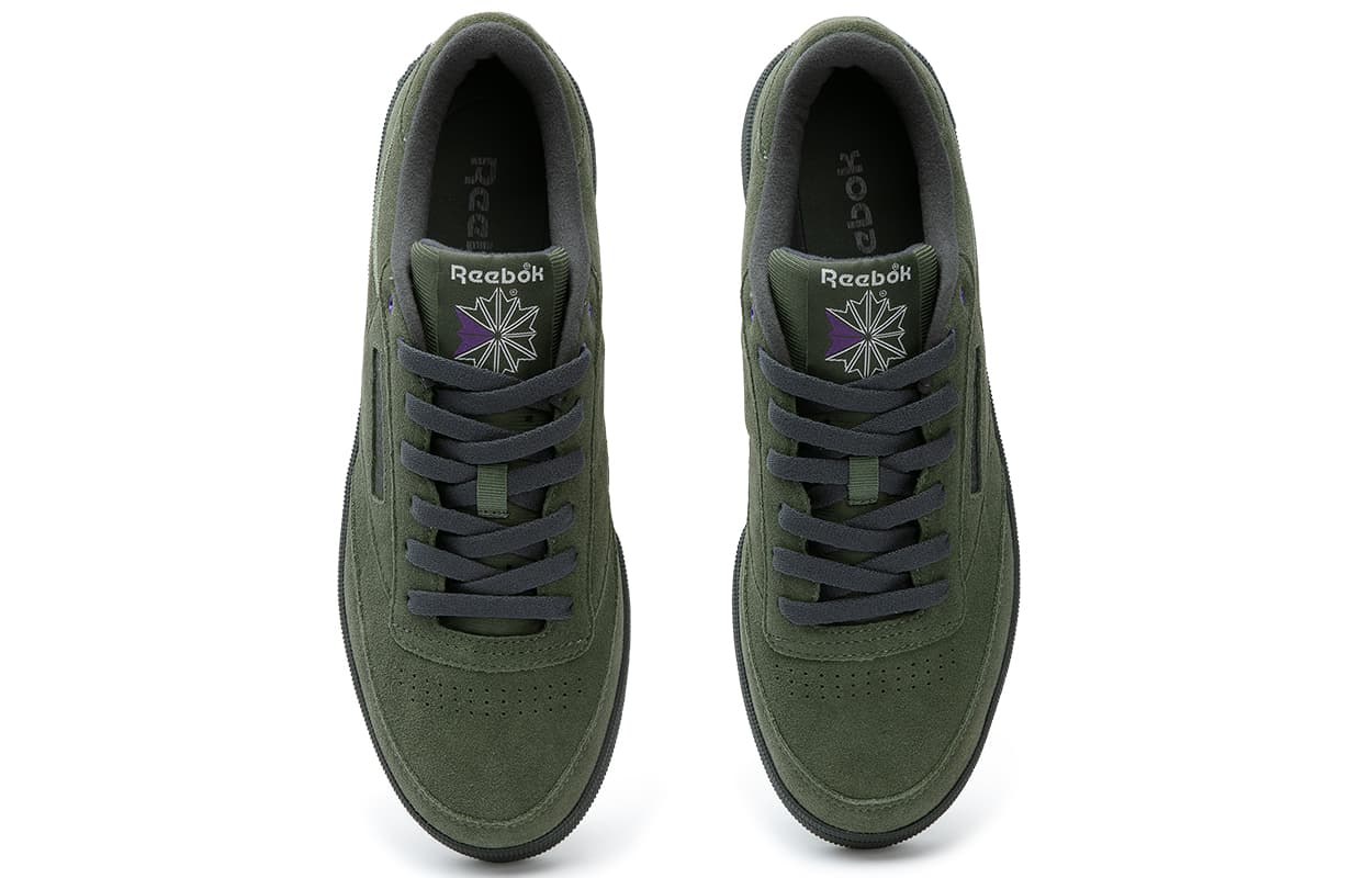 Reebok CLUB C 85 W+ Height Increasing Wear-Resistant Slip-Resistant Low-Top Skateboard Shoes Unisex Green 5