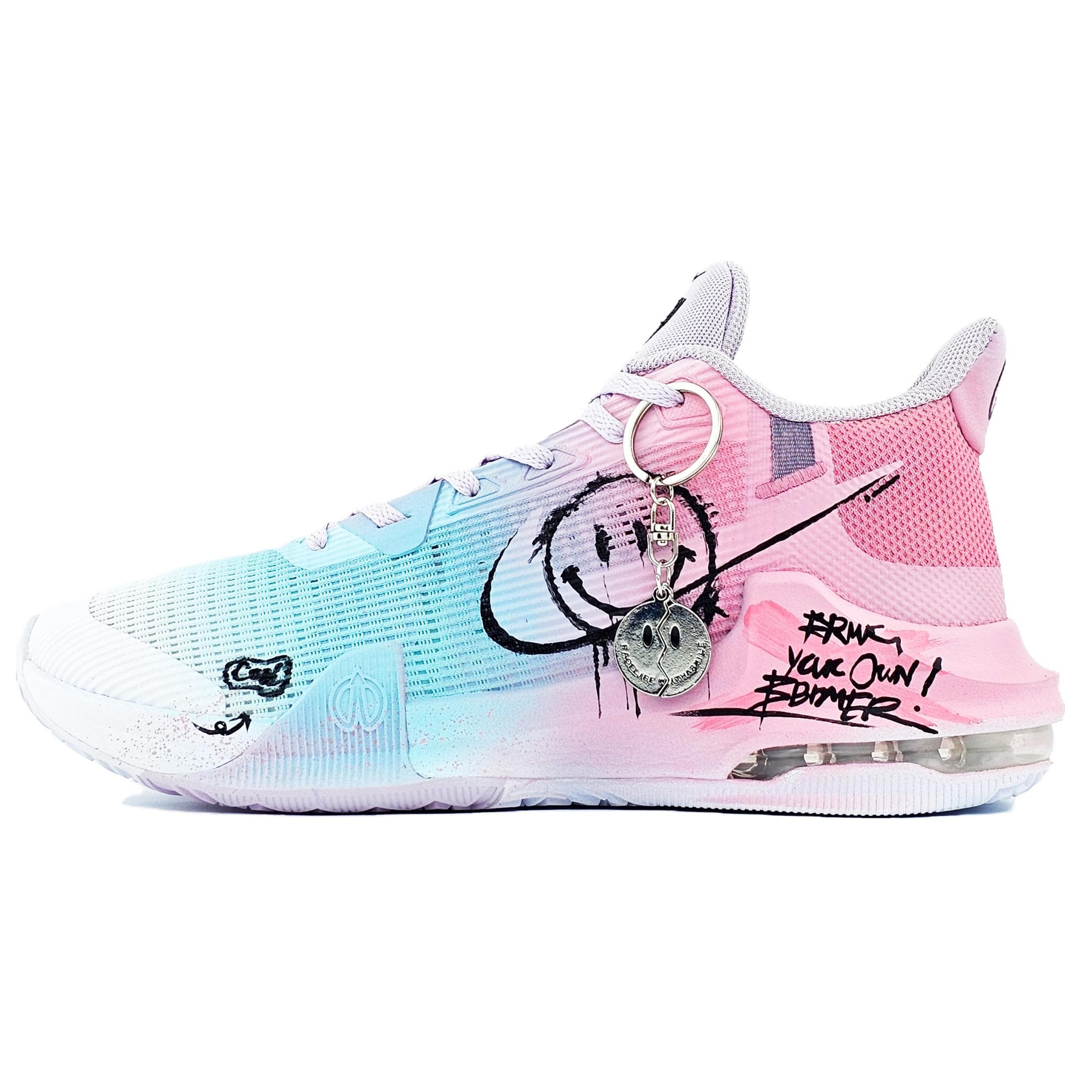 Nike Air Max Impact Anti Slip Wear Resistant Breathable Support Mid Top Basketball Shoes Unisex Pink Blue 2