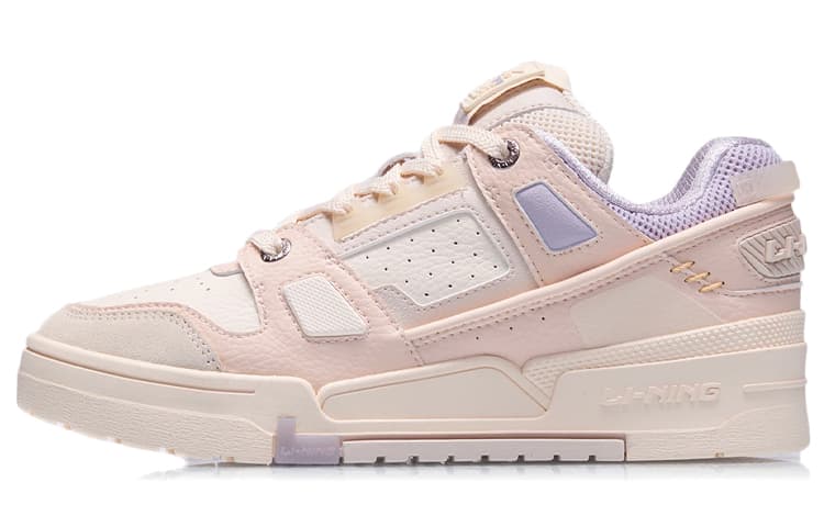 LiNing Slip-Resistant Low-Top Skateboard Shoes Women's Soft Rose Pink 2