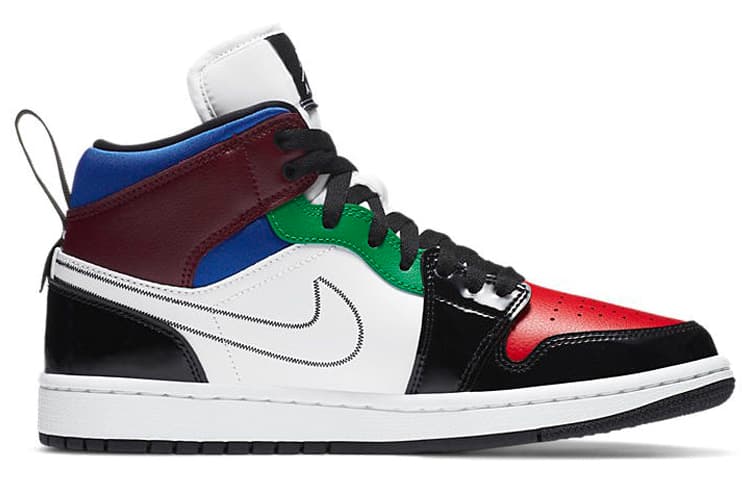 JORDAN 1 Mid Se Black White Multi Color Women's 3