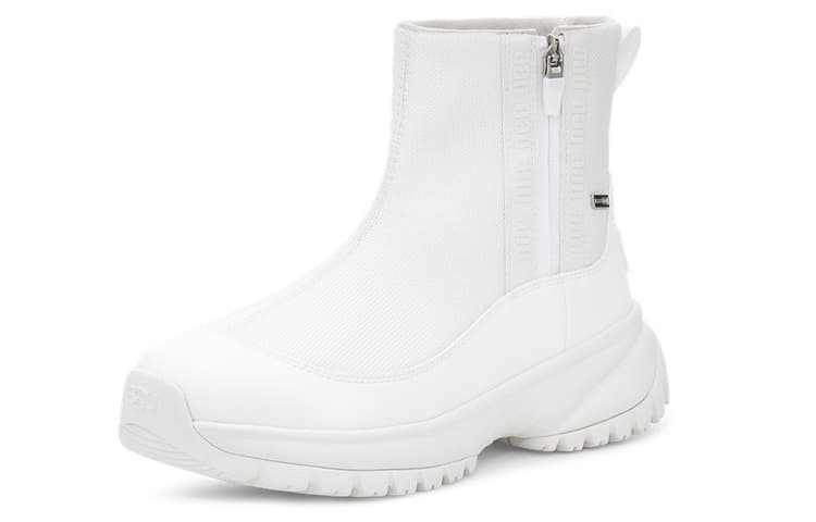UGG Yose Zip Fleece Lined Snow Boots White Women's 6