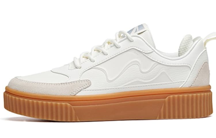 ANTA Skateboard Shoes Women's Low-Top Ivory White