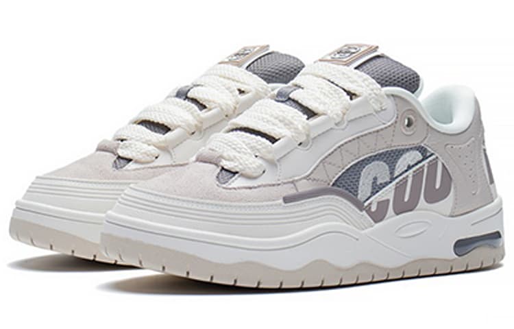 LiNing CF Tracing Cushioning Anti-Slip And Wear-Resistant Low-Top Sports Casual Shoes Women's White Gray 5