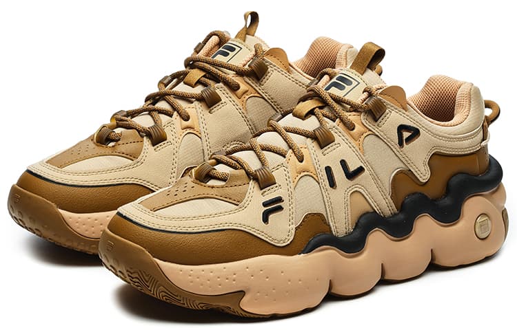 FILA Panini Vintage Basketball Shoes Men Low-Top Creamy Milk/Copper Brown 3