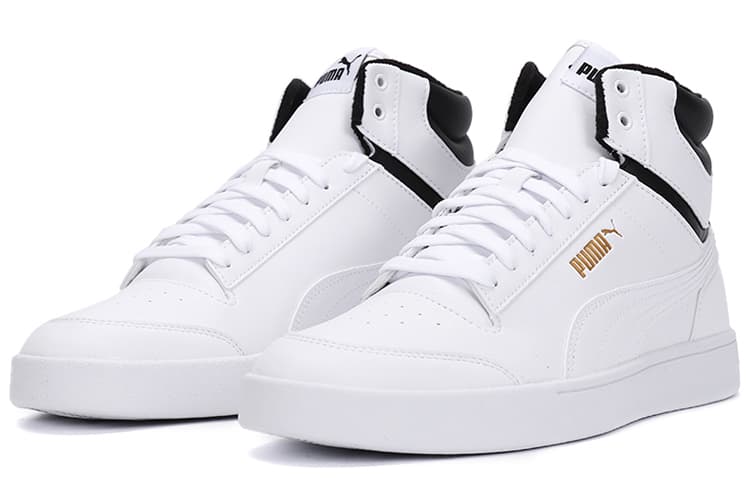 PUMA Shuffle Mid Wtr 'White Black Team Gold' 5