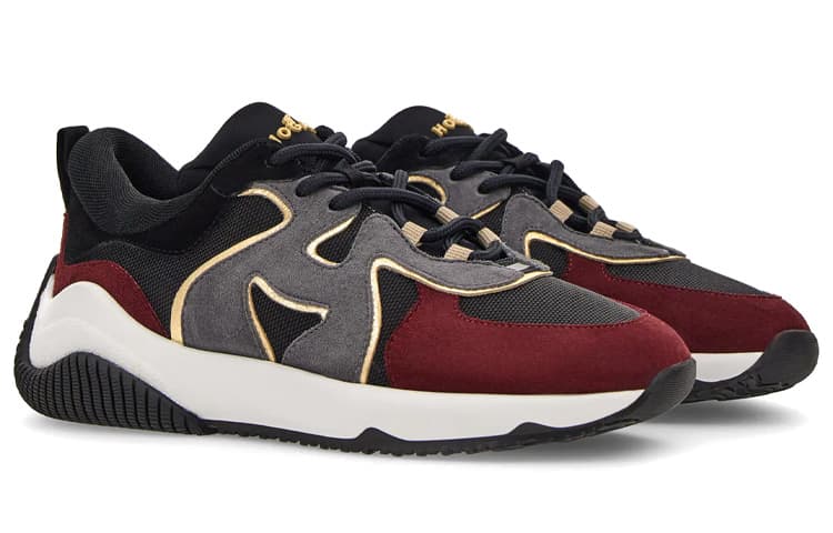 HOGAN H597 Casual Shoes Women's Low-Top Black Gray Red 3