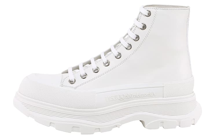 Alexander McQueen Tread Slick Short Martin Boot Men's White