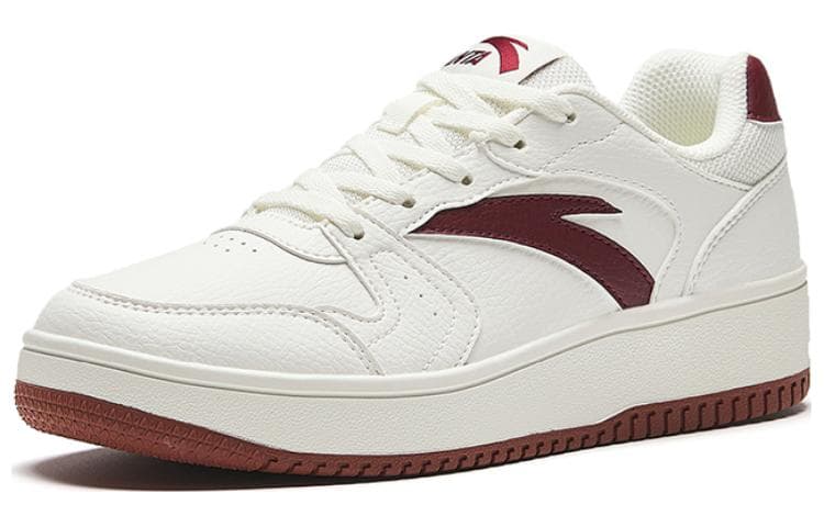 Anta Slip-Resistant Low-Top Skateboard Shoes Women's White Red 3