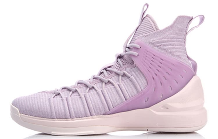 LINING Vintage Basketball Shoes Men High-Top Pink Purple 2