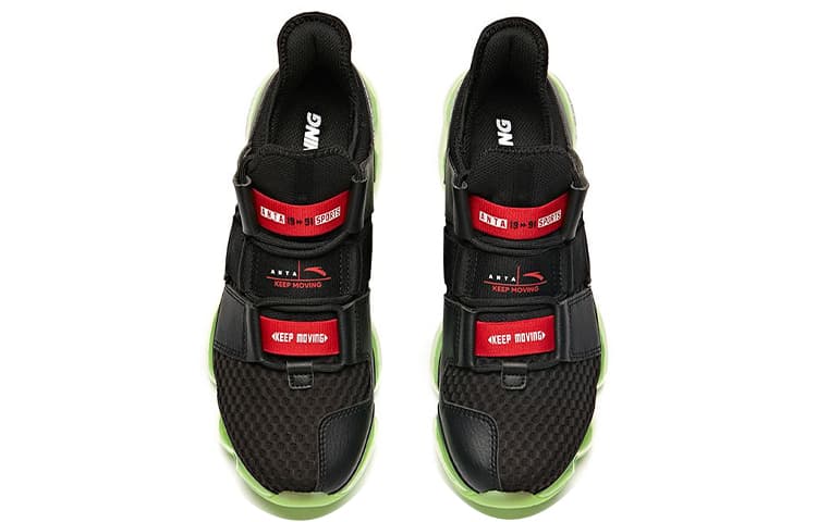 ANTA Casual Shoes Men Low-Top Black Green 6