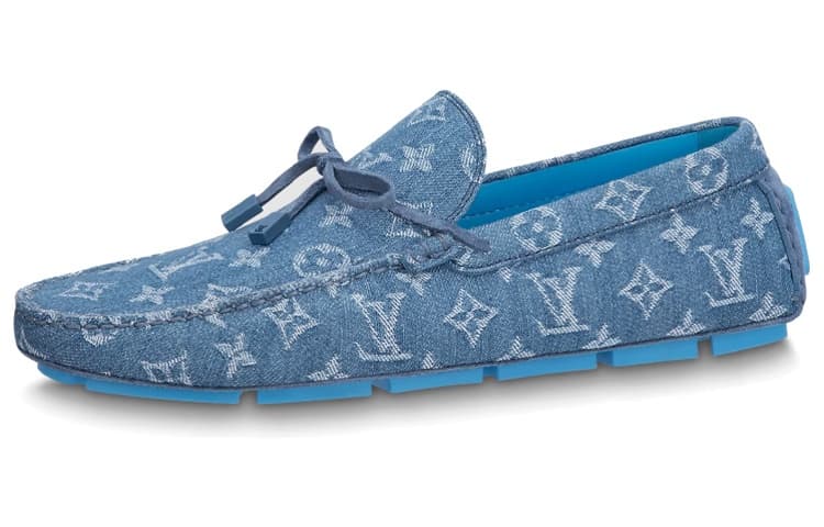 LOUIS VUITTON Lv Driver Moccasin Shoes 'Blue Denim Monogram With Blue' 2