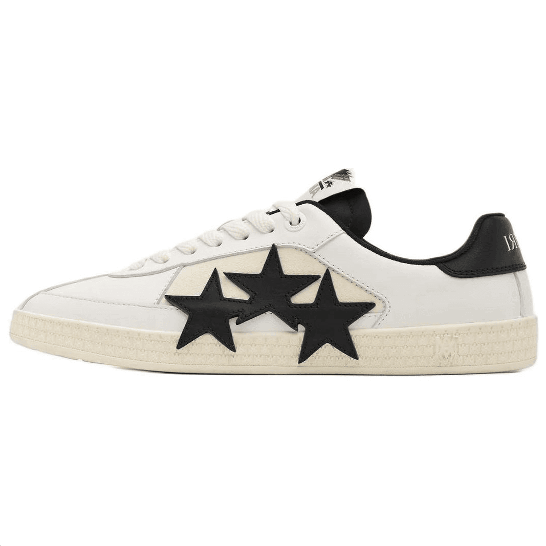 Amiri Pacific Leather Round Toe Lace-Up Low-Top Sneakers Men's Black 2