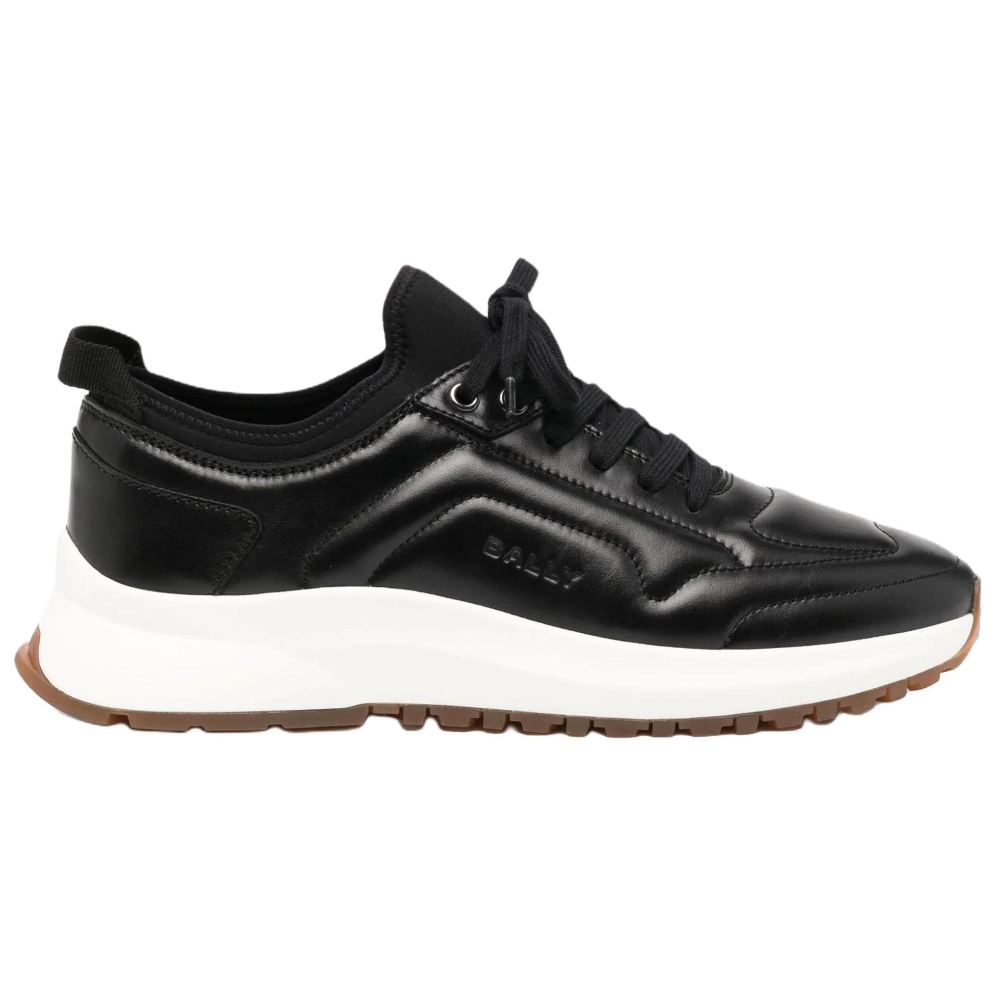 BALLY Danyk Calfskin Leather Round Toe Logo Low-Top Casual Shoes Men's Black 4