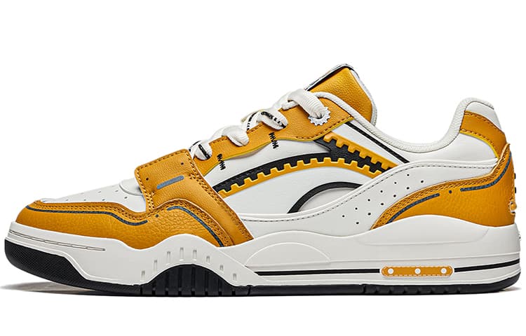 LiNing Moon White-Dream Durable Breathable Lightweight Low-Top Skateboard Shoes Unisex Orange White 2
