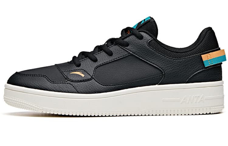 Anta Slip Resistant Coverage Low Top Skateboard Shoes Men's Black Yellow Orange