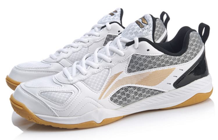 LiNing Durable Breathable Low-Top Table Tennis Shoes Men's Black White 6